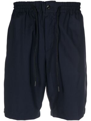 PT Torino drawstring-waistband virgin-wool shorts - Blue