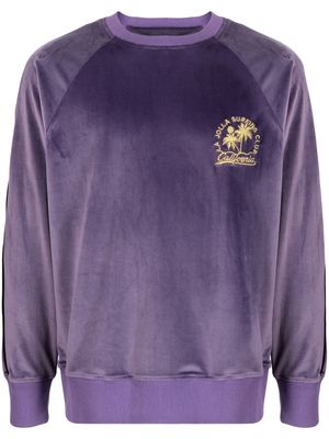 PT Torino embroidered-logo velvet-effect sweatshirt - Purple