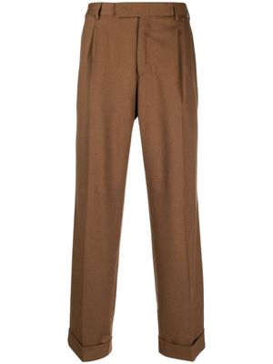 PT Torino feather-detail tailored trousers - Brown