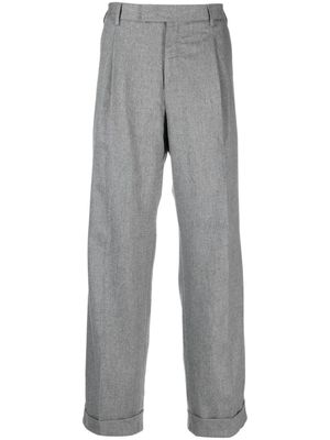 PT Torino feather-detail tailored trousers - Grey