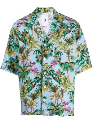 PT Torino Hawaiian print short-sleeve shirt - Blue