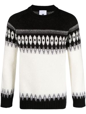 PT Torino intarsia-knit ribbed-trim jumper - Black