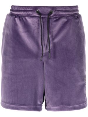 PT Torino logo-embroidered velvet-effect shorts - Purple