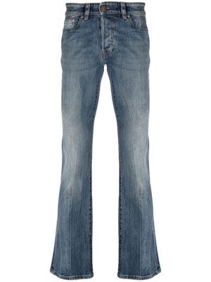 PT Torino logo-patch cotton straight-leg jeans - Blue