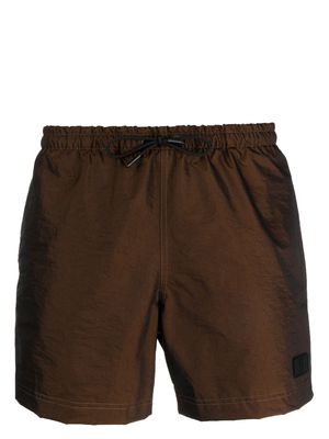 PT Torino logo-patch shorts - Brown