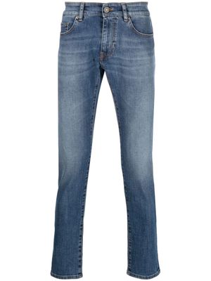 PT Torino logo-patch straight leg jeans - Blue