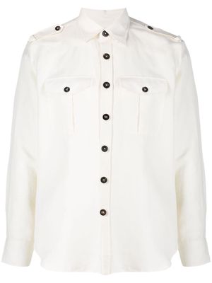 PT Torino long-sleeve epaulettes shirt - White