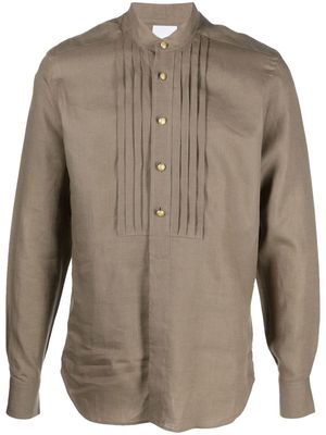 PT TORINO long-sleeve linen shirt - Green