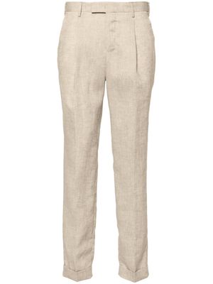 PT Torino Master linen tailored trousers - Neutrals