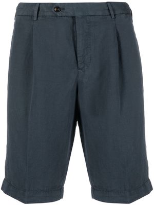 PT Torino off-centre button linen shorts - Grey