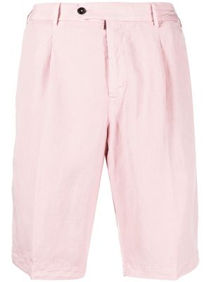PT Torino off-centre button linen shorts - Pink