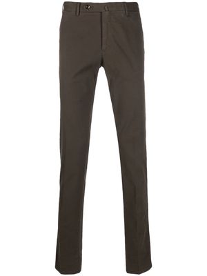 PT Torino off-centre fastening cotton trousers - Green