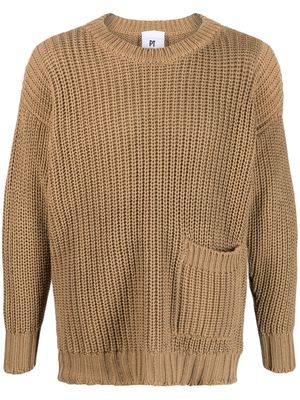 PT Torino patch-pocket knitted jumper - Brown