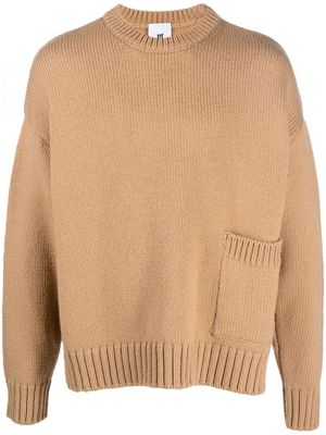 PT TORINO patch-pocket virgin wool jumper - Neutrals