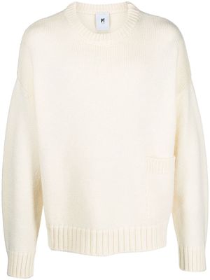 PT TORINO patch-pocket virgin wool jumper - White