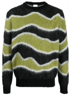 PT Torino patterned intarsia-knit brushed jumper - Green
