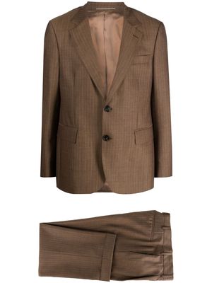 PT Torino pinstriped virgin-wool suit - Brown