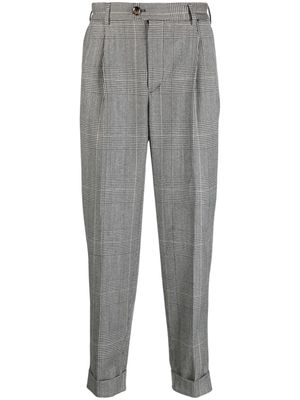 PT Torino plaid check-pattern tapered-leg trousers - Black