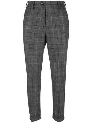 PT Torino plaid-check print trousers - Grey
