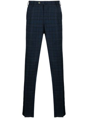 PT Torino plaid check-print wool trousers - Blue