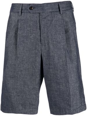 PT Torino pleat-detail above-knee chino shorts - Blue