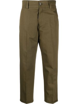 PT TORINO pressed-crease four-pocket cropped trousers - Green