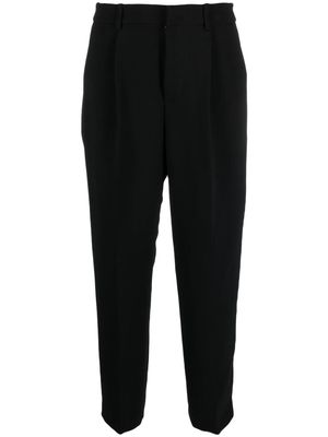 PT Torino pressed-crease high-waisted cropped trousers - Black
