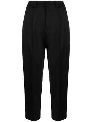 PT Torino pressed-crease lyocell blend cropped trousers - Black
