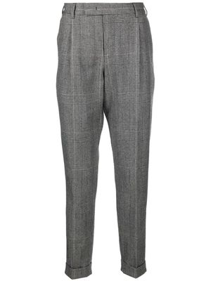 PT Torino Prince of Wales tailored tapered trousers - Black