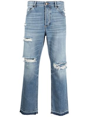 PT Torino ripped bleach-effect jeans - Blue