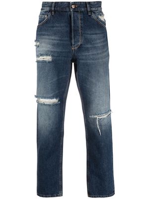 PT Torino ripped cropped denim jeans - Blue