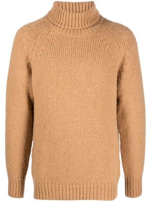 PT TORINO roll-neck knit jumper - Brown