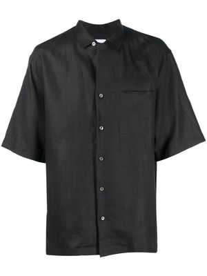 PT TORINO short-sleeve linen bowling shirt - Black