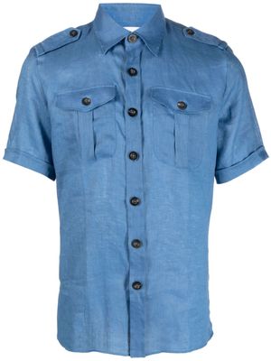 PT Torino short-sleeve linen shirt - Blue