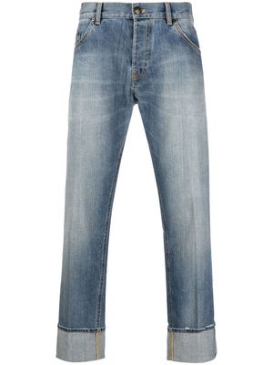 PT Torino stonewashed cropped-leg jeans - Blue