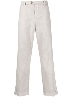 PT Torino straight-leg linen trousers - Neutrals