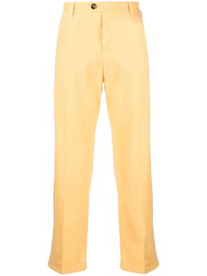 PT Torino straight-leg linen trousers - Yellow