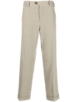 PT Torino stripe-pattern cotton trousers - Green