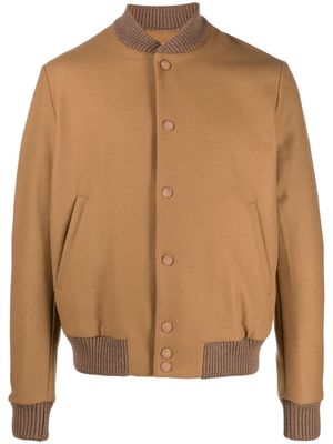 PT Torino University felted wool-blend bomber jacket - Brown