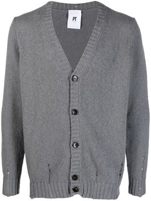 PT Torino V-neck knitted cardigan - Grey
