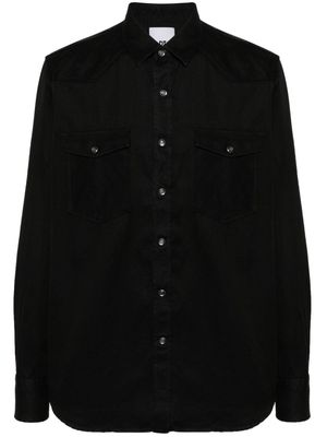 PT Torino Western panelled cotton shirt - Black