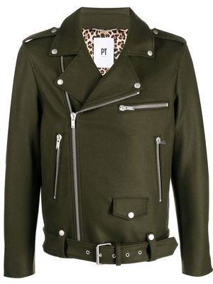 PT TORINO wool biker jacket - Green