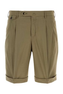 PT01 Army Green Viscose Blend Bermuda Shorts