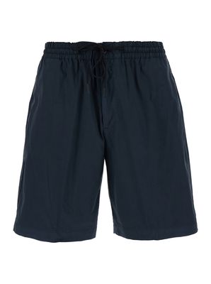 PT01 Blue Bermuda Shorts With Drawstring In Cotton Blend Man