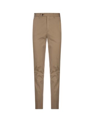 PT01 Dark Beige Stretch Cotton Classic Trousers