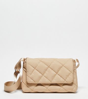 Public Desire Drudo nylon soft weave cross body bag in stone-Neutral