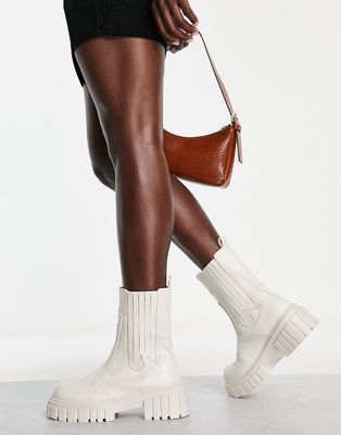 Public Desire Farfetch chunky ankle boots in white