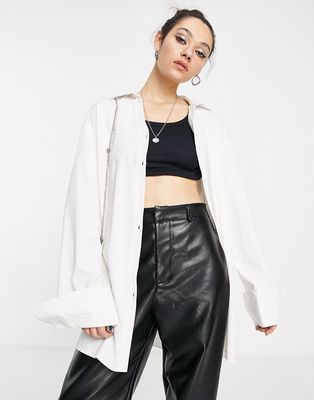Public Desire oversized shirt with deep cuffs in white