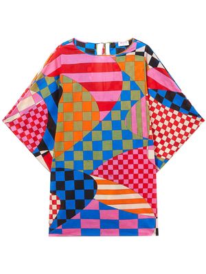 PUCCI abstract checkered kaftan - Multicolour
