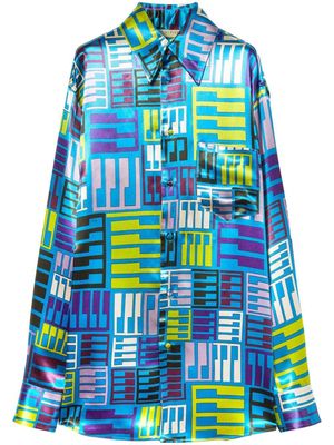 PUCCI abstract-pattern button-up shirt - Blue